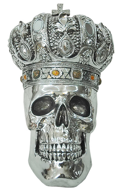 Resin Skull With Crown Small